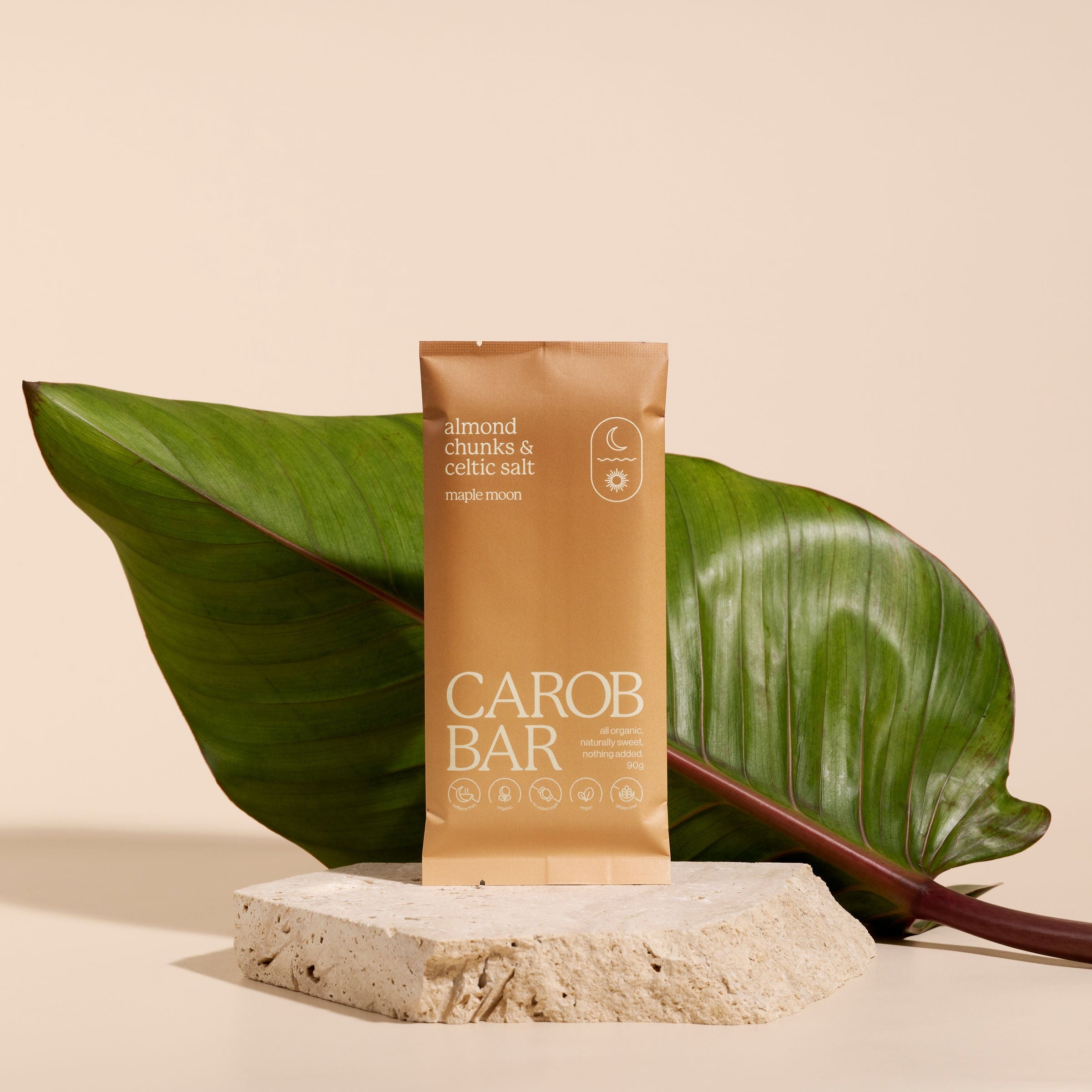 Maple & Moon Carob Bar Almond and Sea Salt